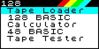 Load screen of second generation ZX Spectrum (with 128K RAM!)