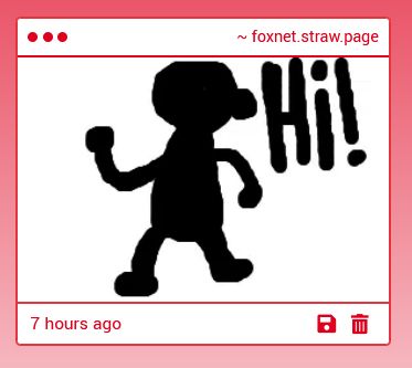 A Strawpage doodle of Mr. Game and Watch waving with "Hi!" written beside him.