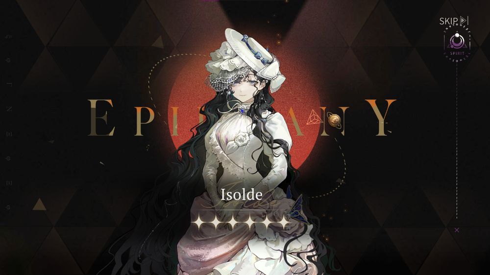 The initially screen when getting a 6 star in R1999, this one is for Isolde