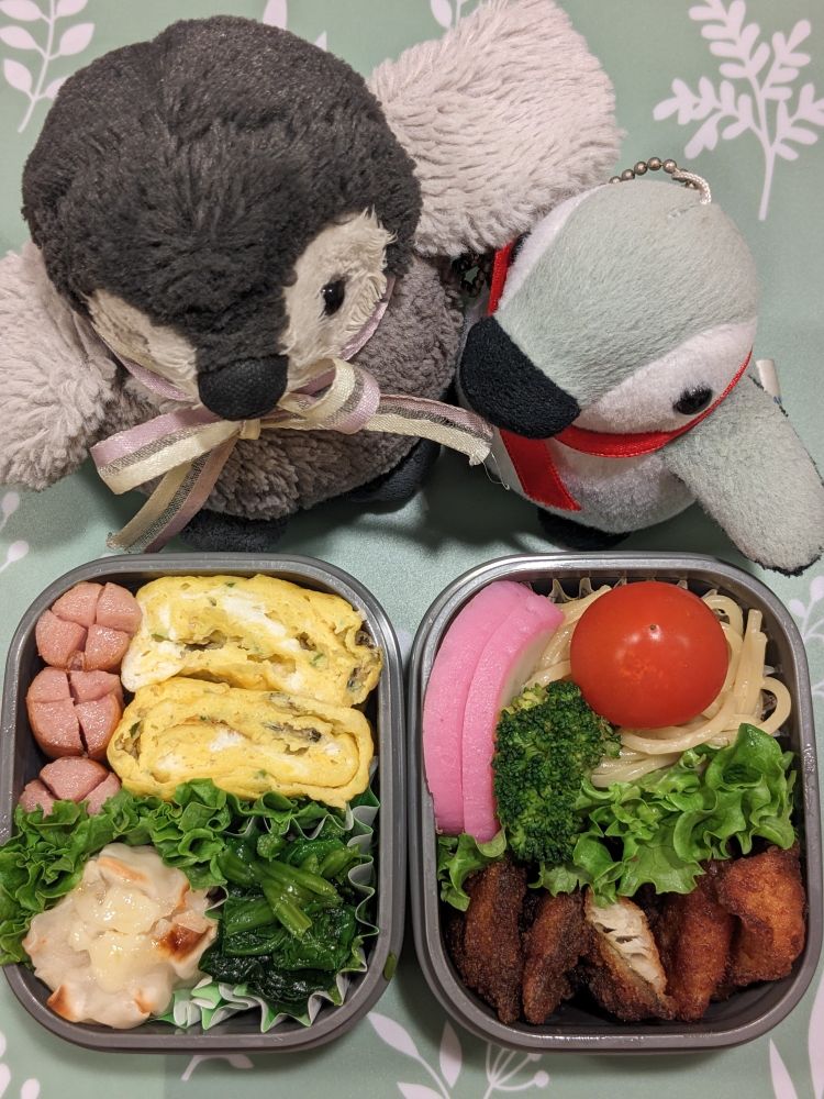 お弁当とペンギンぬい
