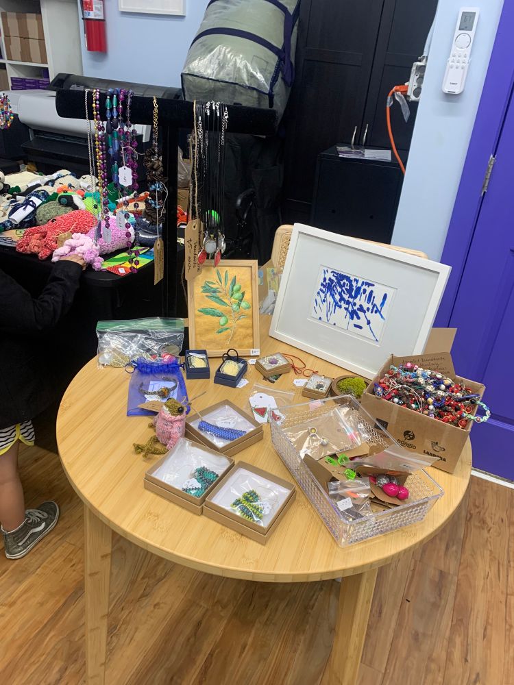 A table of jewelry for sale