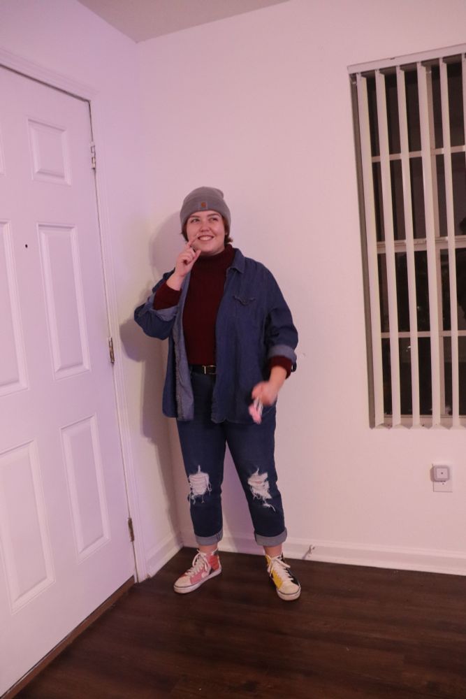 merc posing by the door 