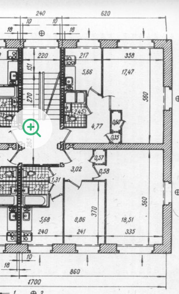 apartment plan for 1 bedroom apartment showing living room (dual aspect, windows on 2 sides) small bedroom, separate wc, bathroom & kitchen (with window), small entrance hall, stairs (no lift) 