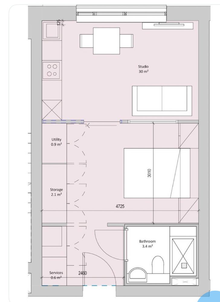 floor plan studio apartment 