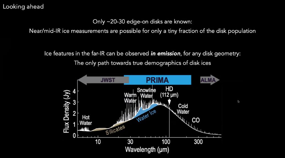 A rich spectrum of ice features in the wavelength range of PRIMA