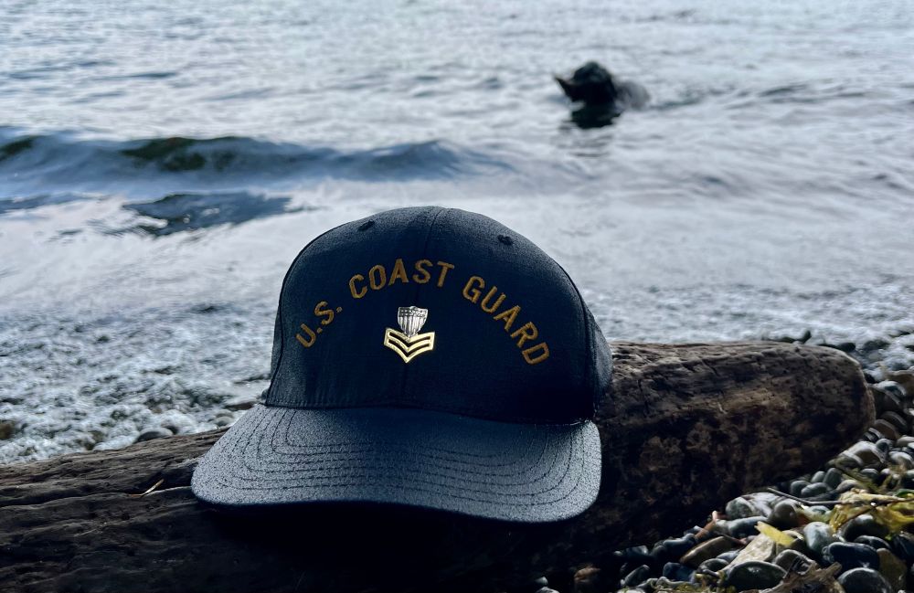 A Coast Guard cap. 