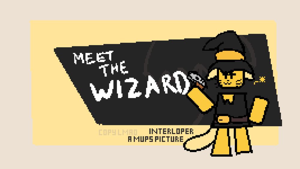 Meet the TF2 mockup for Tadzy.
Meet the Wizard!! A reference to when Tadzy has killed the cone from coneconeconecone.bsp. He is a robloxian furret in a wizard outfit, also holding a TF2 pistol