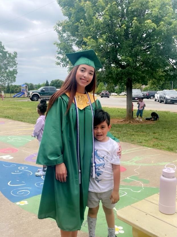 Allison Bustillo Chinchilla, shown with her younger brother