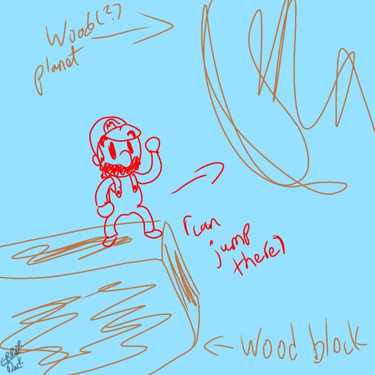 A shitty doodle of that one Super Mario Galaxy area that's part of a level/Galaxy that I cannot remember what the mission was called or which galaxy it was from. All I remember it's from one of the further galaxies (bedroom and up), and this poorly drawn part of the level itself.

I did my best explaining what's going on in the sketch, but if anyone actually knows the name for the galaxy and mission it was, please tell me I'll very much appreciate it!