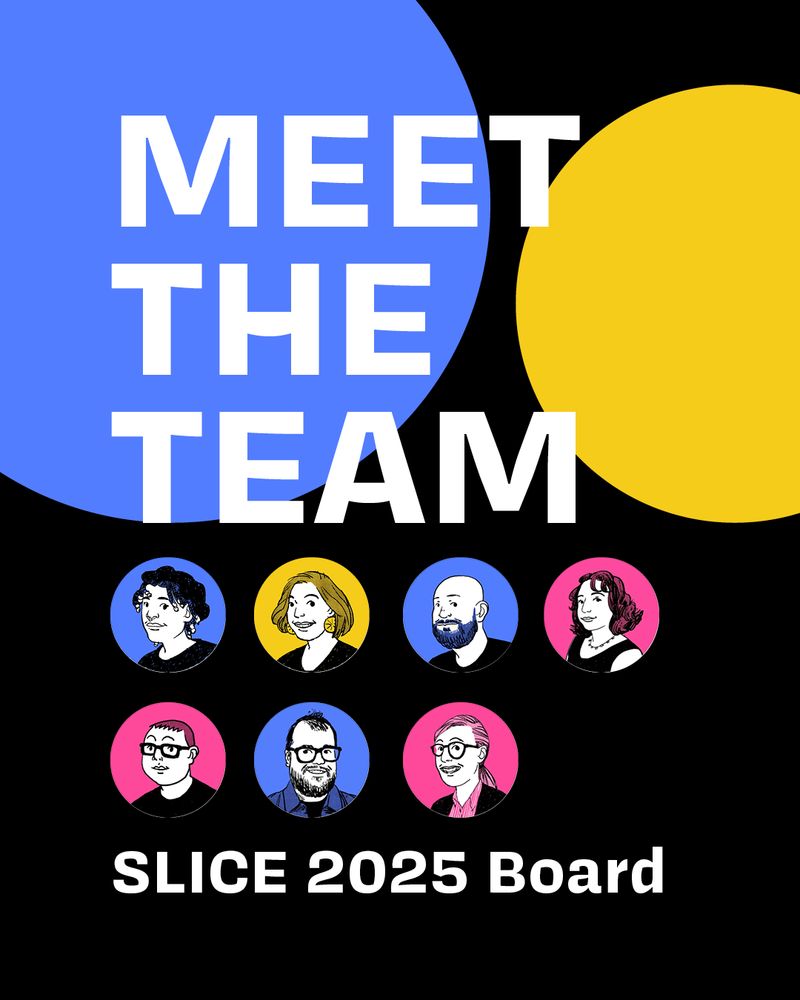Meet the Team graphic with illustrated avatars for seven board members on blue, yellow, and pink.