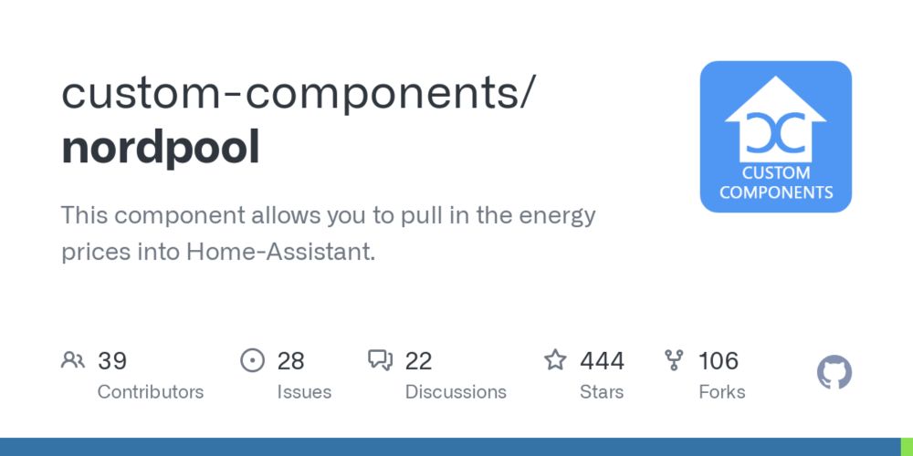 GitHub - custom-components/nordpool: This component allows you to pull in the energy prices into Home-Assistant.