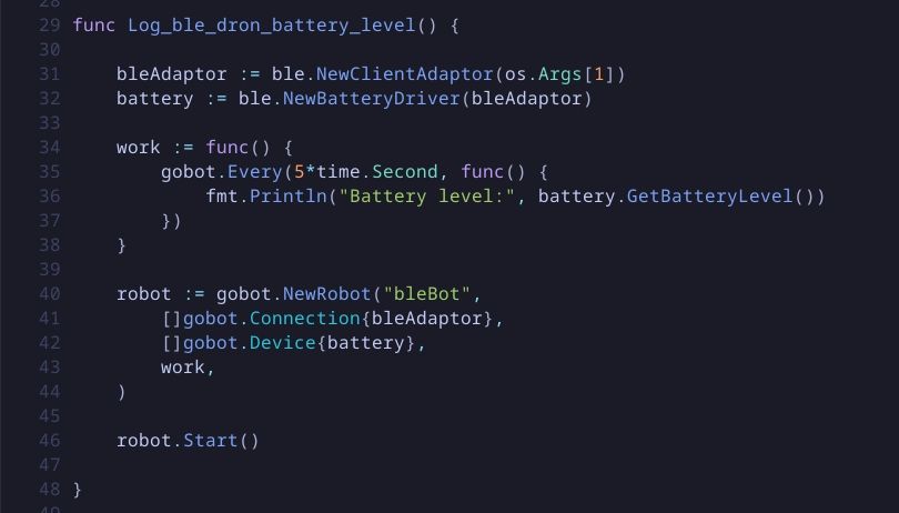 Go Function for log BLE battery 