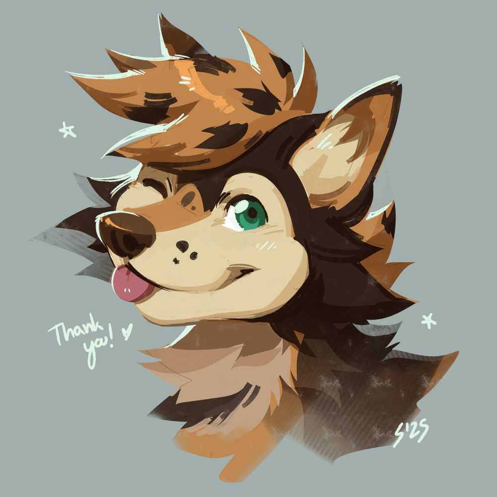 a headshot of an anthro coyote