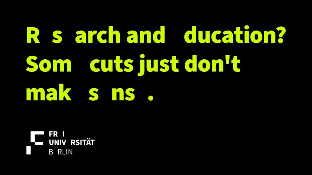 Green Text on black ground. The letter "e" is missing. R s arch and ducation? Som cuts just don´t mak s ns .