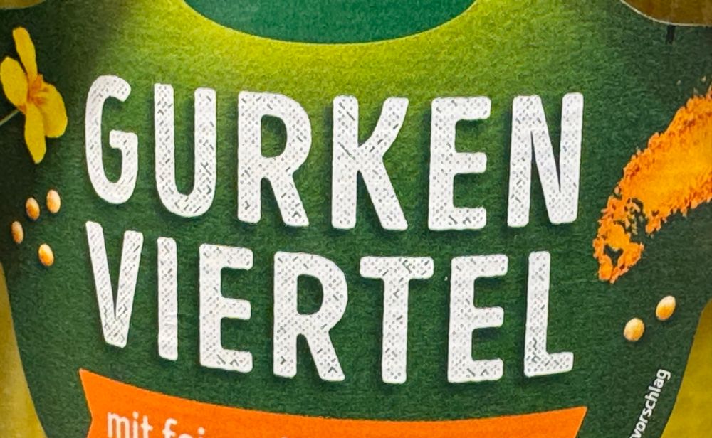 Etikett mir dem Text „Gurkenviertel“