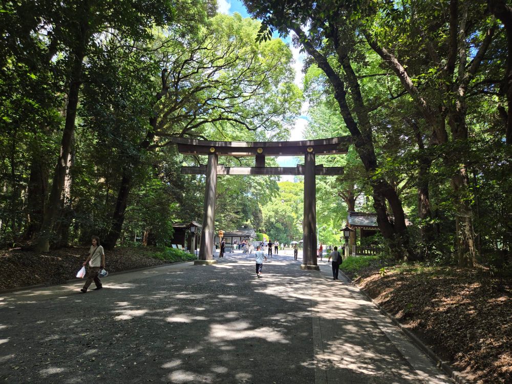 A Torii gate seen as I'm exiting the Shrine.