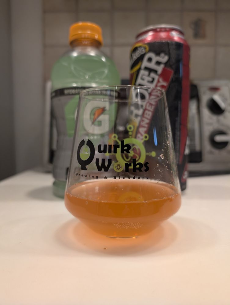 the mike's and the gatorade combined to form an orange/grey liquid