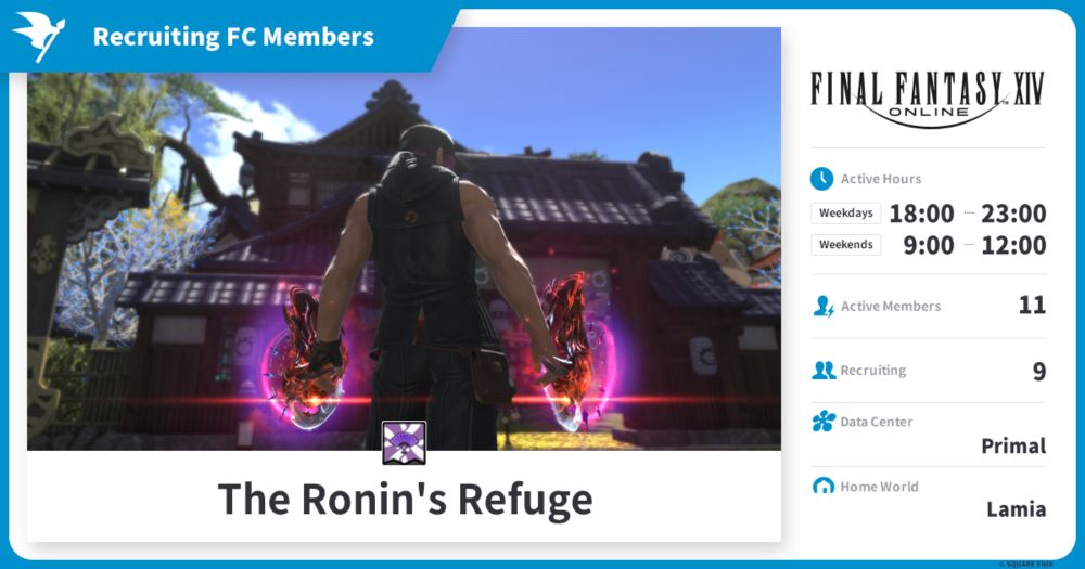 Recruiting The Ronin's Refuge Members (Community Finder) | FINAL FANTASY XIV, The Lodestone