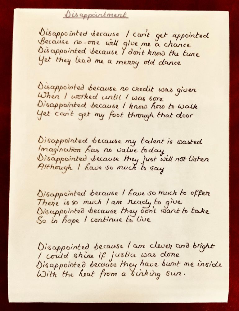 Poem about disappointment