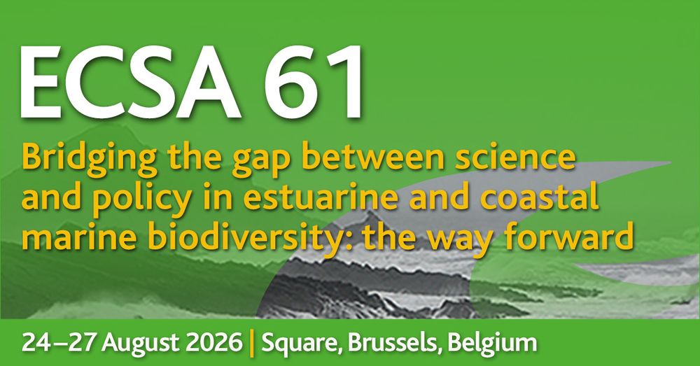 Promo banner for ECSA61 conference: Bridging the gap between science and policy in estuarine and coastal marine biodiversity: the way forward - 24-27 August 2026, Square, Brussels, Belgium
