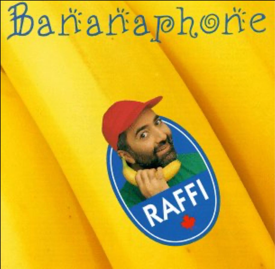 the bright yellow cover of raffi’s bananaphone (1994)