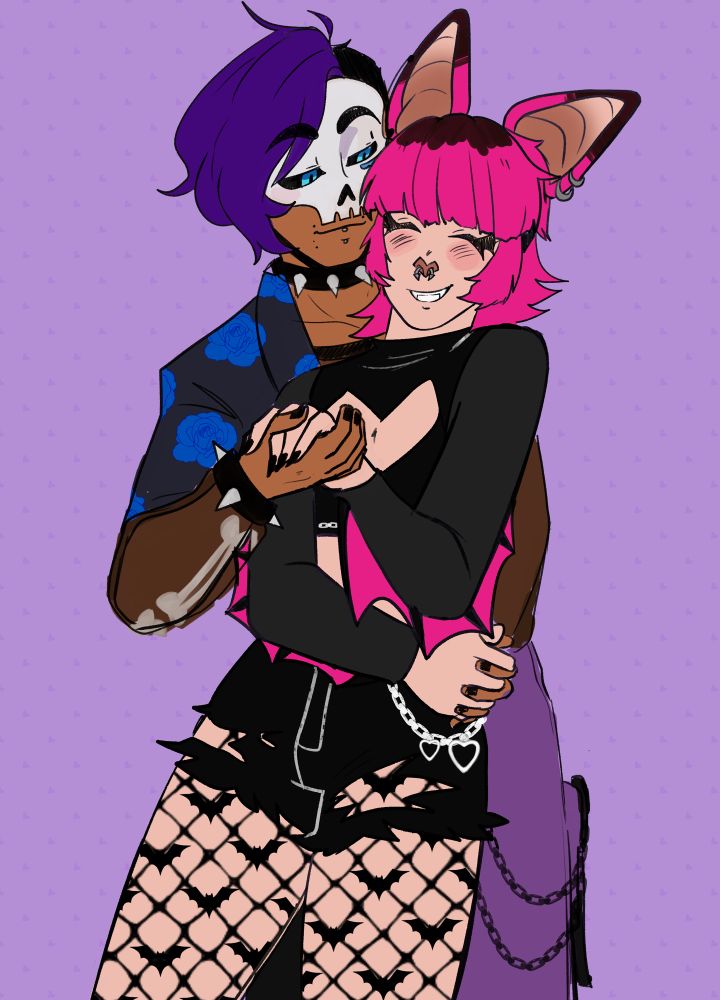 Quinn and I’s sonas, I’m holding their hand as I’m looking at them lovingly. They’re smiling and holding my hands as well