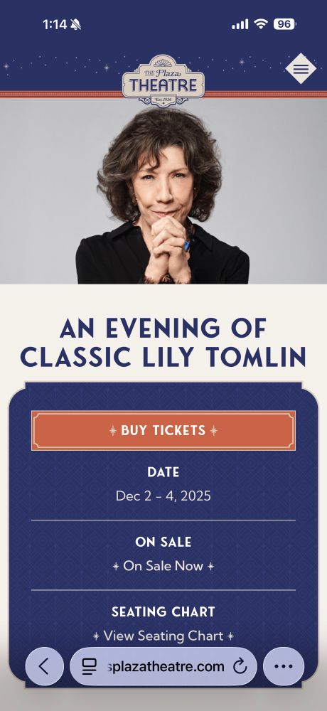 “An evening of classic Lily Tomlinson” poster