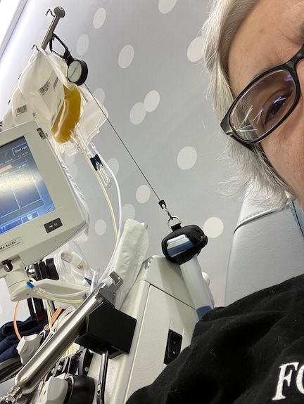 Photo of me donating platelets