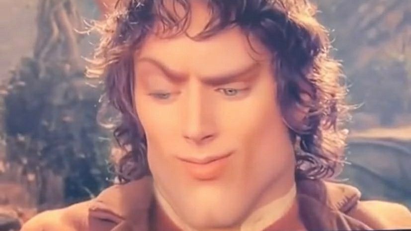 Frodo with a chad chin n eyebrow 