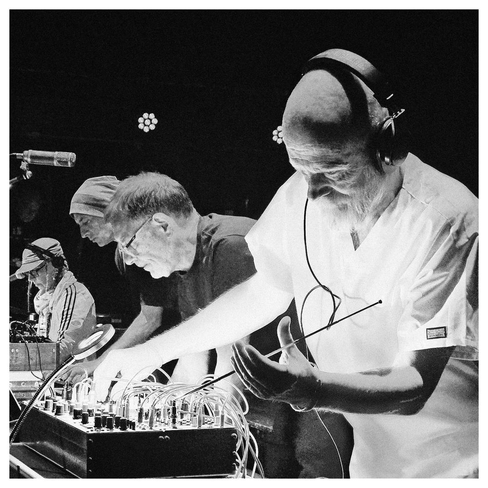 Sheffield Synth Club. L-R: Ruth, Nort, Ron & Bob. 16th May 2025.