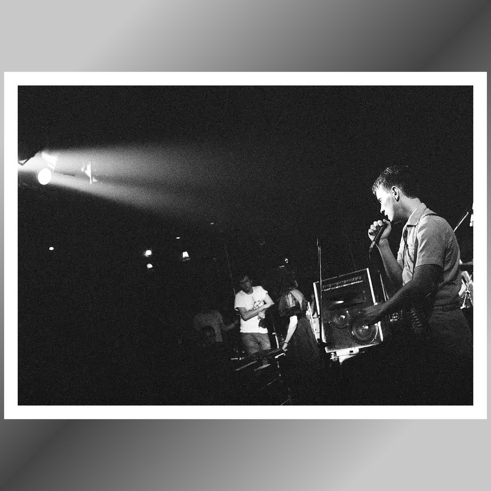 Bernard Sumner of New Order on stage (venue and exact date unknown) in 1981. Photo found on the Warner Music Germany website. 