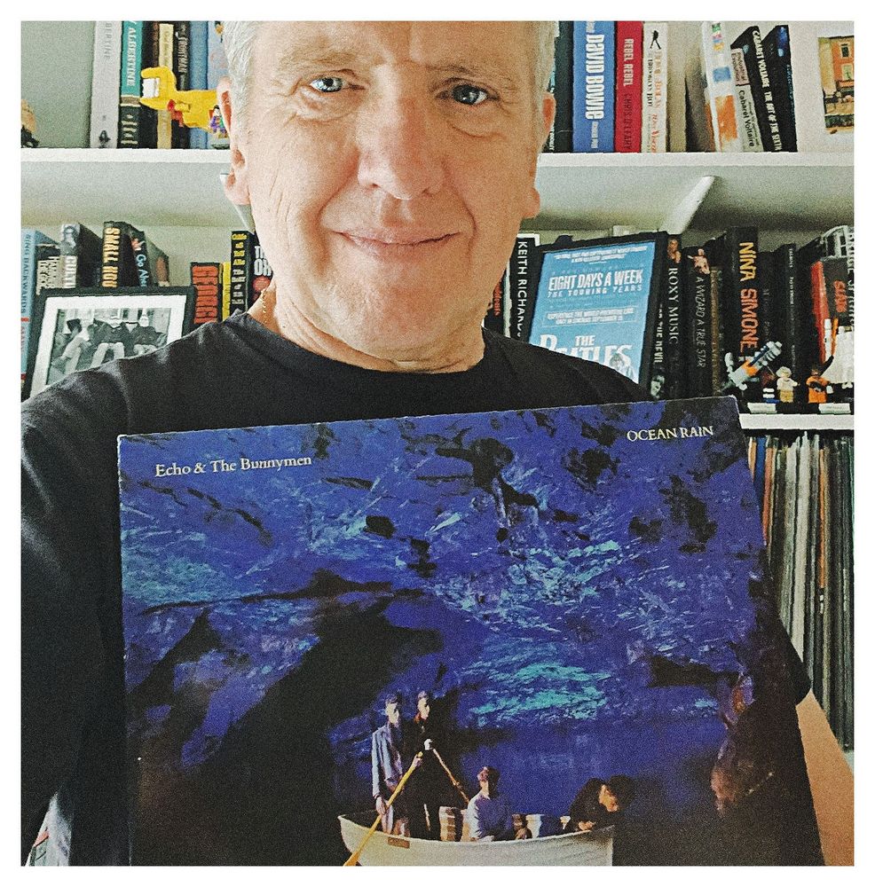 Your author at home with his vinyl copy of 'Ocean Rain' by Echo & The Bunnymen. 