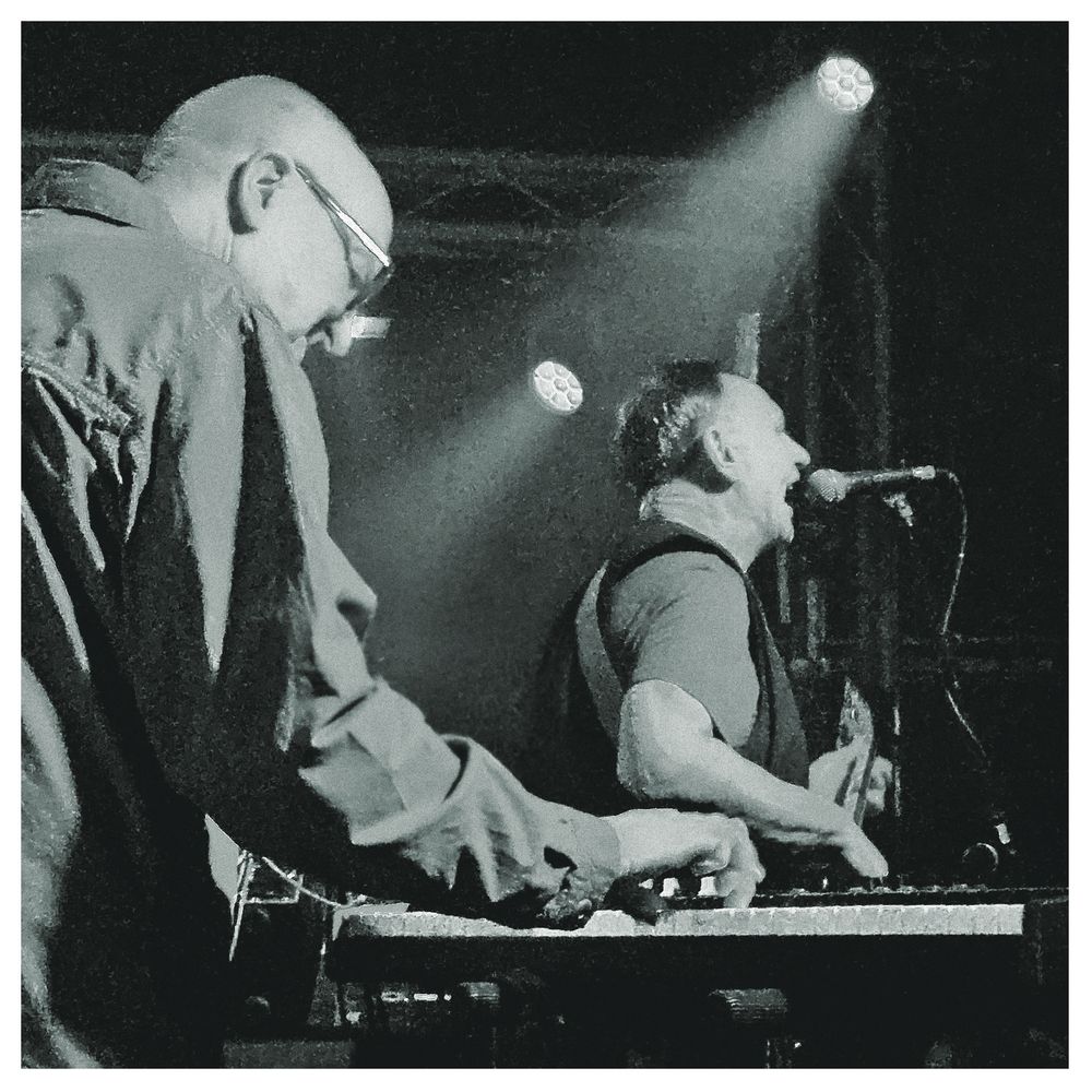 Chris smiling. Mal nag-nag-nagging. Cabaret Voltaire live in Manchester 18th November 2025.