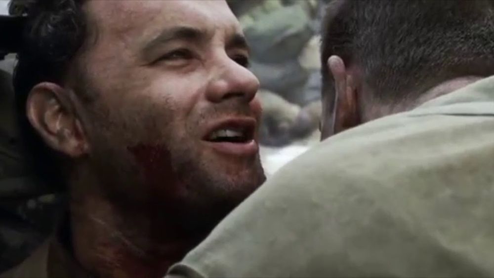 Scene from Saving Private Ryan where Tom Hanks tells Matt Damon that in 70 years there'll be a Nazi in the White House