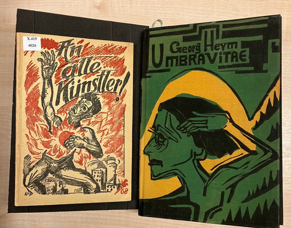 Covers of expressionist works An alle Künstler and Umbra Vitae 