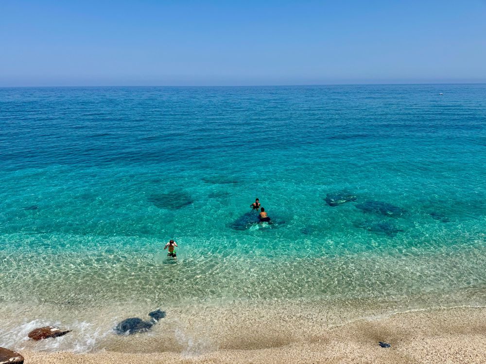 Crystal clear sea at Agios Lavrentios 
