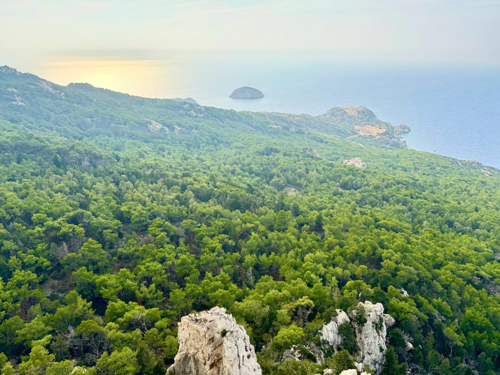 view over the sea from monolith castle
