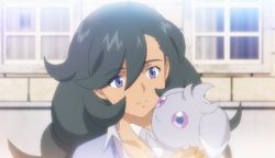 Emma from Pokémon XY with her Espurr