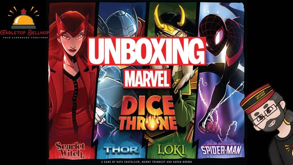 Unboxing Marvel Dice Throne, 4 Hero Box with Scarlet Witch, Thor, Loki, & Spider-Man (Miles Morales)