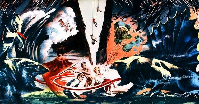 Poster art from the 1959 film version of JOURNEY TO THE CENTER OF THE EARTH.