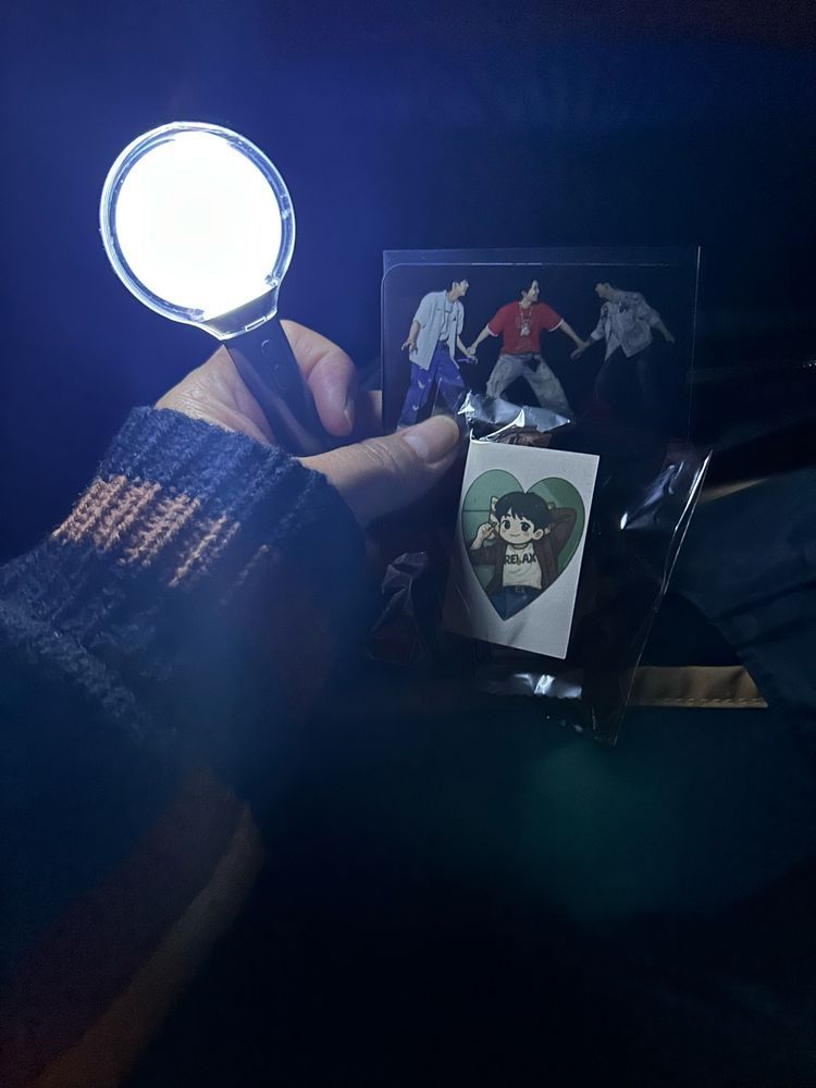 Keychain ARMY bomb a a couple JHope freebie stickers & photocaeds