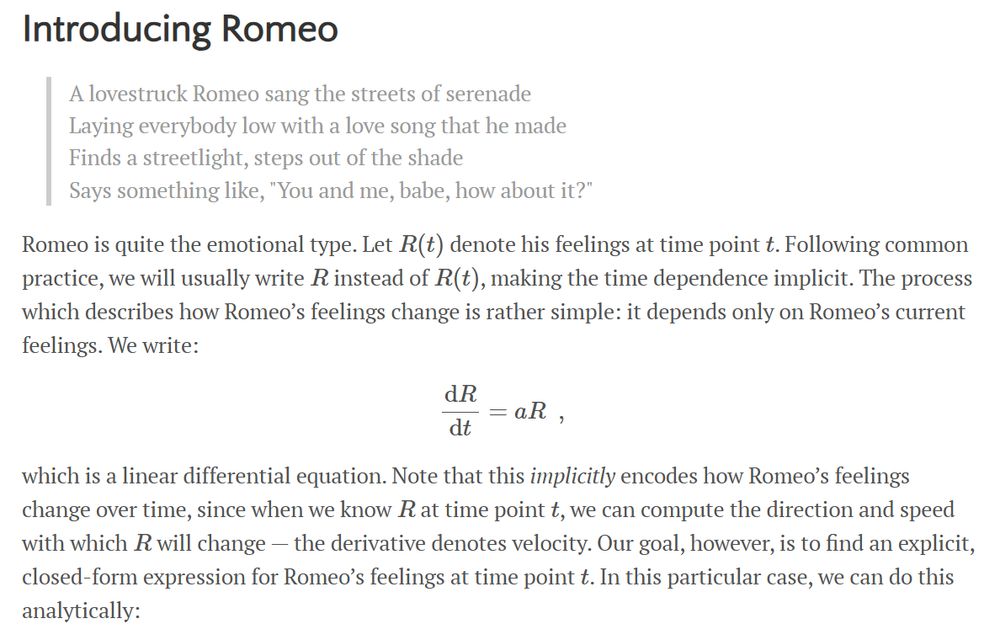 Romeo & Juliet with differential equations 