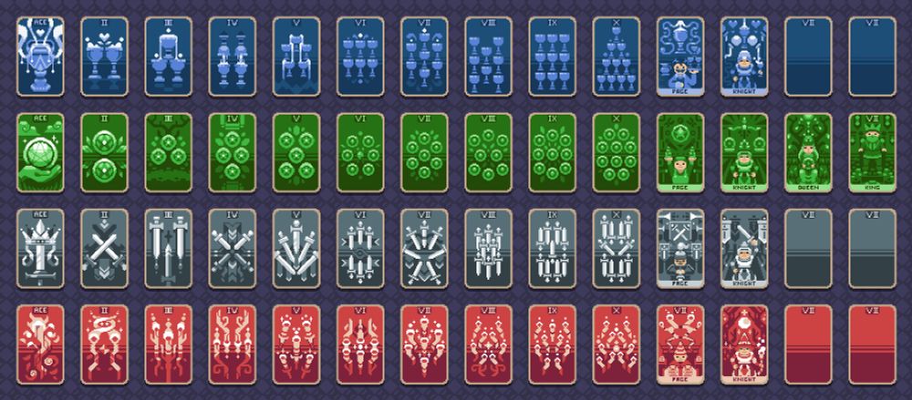 Pixelart minor arcana cards