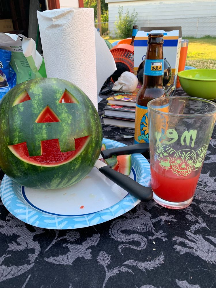Summerween feast includes watermelon daiquiri.