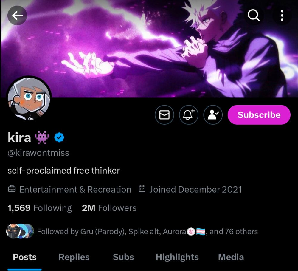 kiras Twitter account