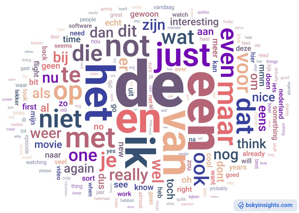 Mijn bskyinsights.com wordcloud, met eigenlijk vooral lidwoorden. 😉