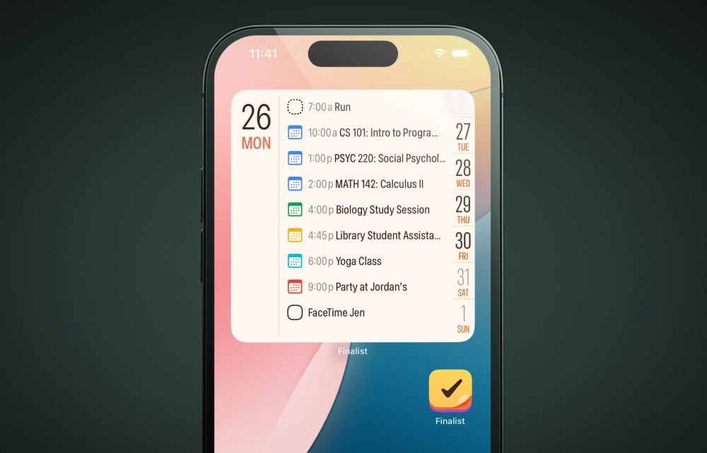 Screenshot of Finalist widget