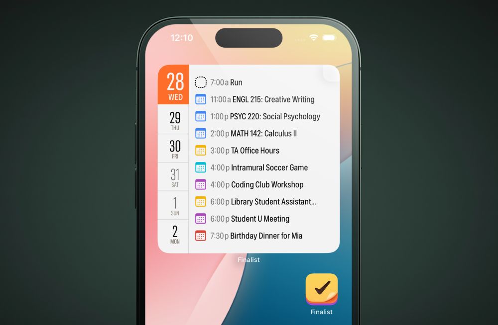 Screenshot of Finalist 3 widget