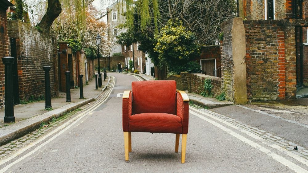 a chair in the road