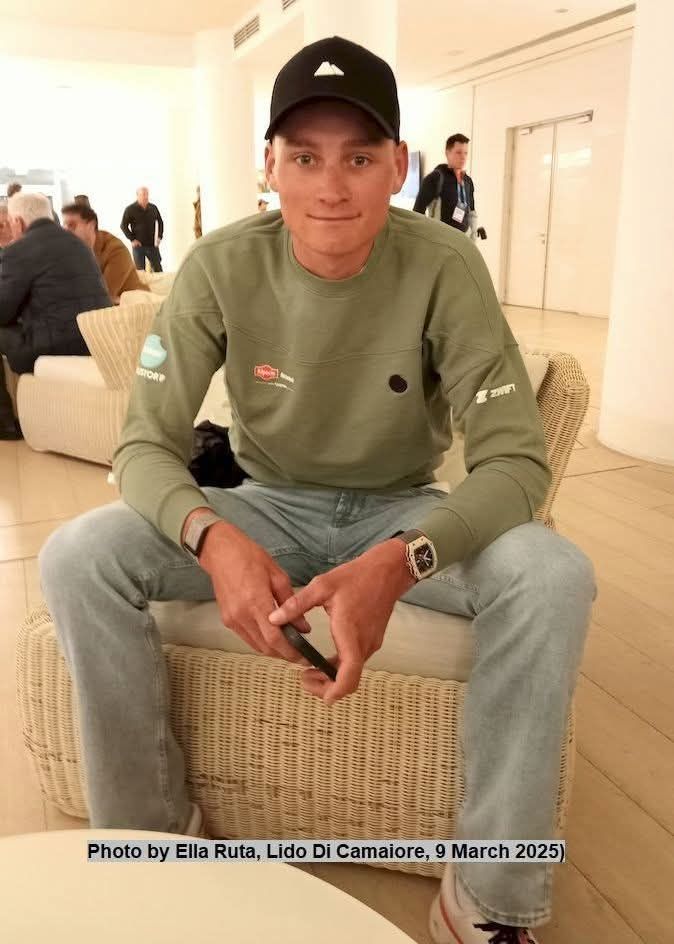Mathieu Van Der Poel, Lido Di Camaiore, March 2025. Photo taken by myself, Ella Ruta. 